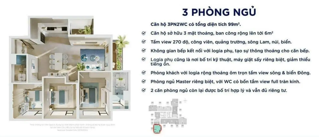 Chuyển nhượng căn góc 3phòng ngủ hướng Đông view Biển giá tốt nhất thị trường Mã căn 12 giá 3,6 tỷ