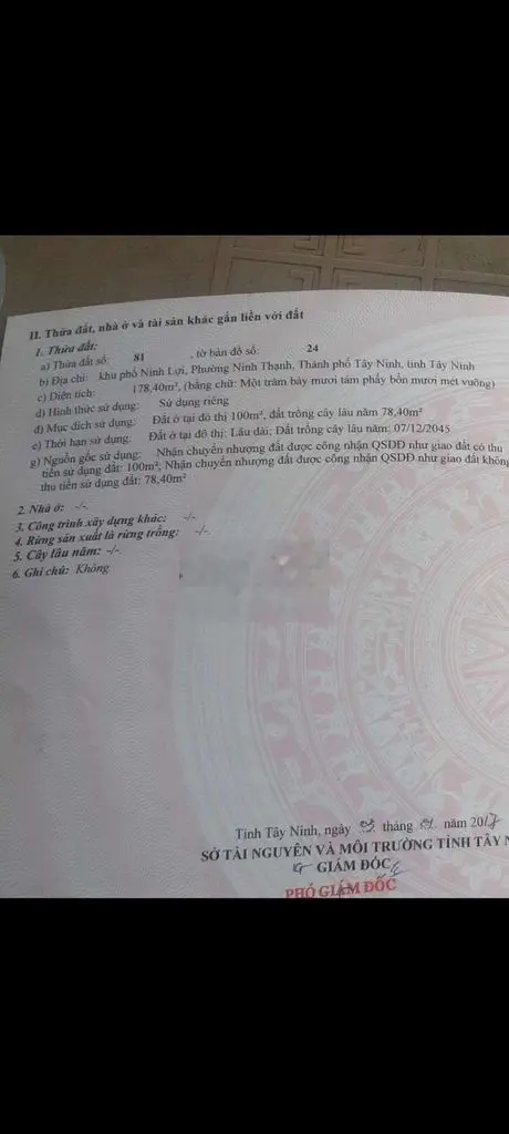 ĐẤT THỔ CƯ CHÍNH CHỦ.