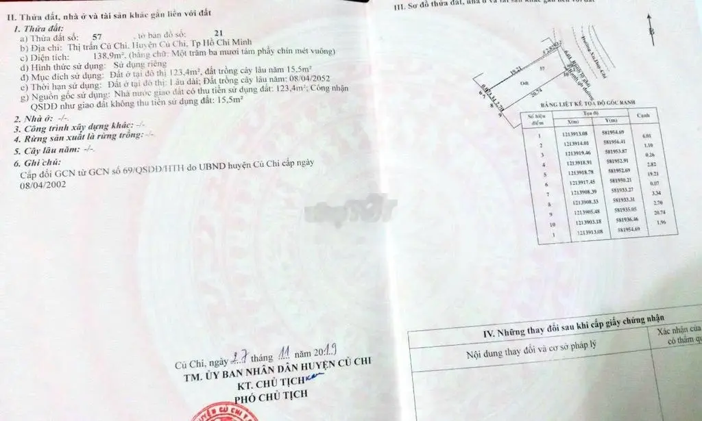 138,9M2 MT ĐƯỜNG VŨ DUY CHÍ, THỊ TRẤN CỦ CHI. SHR
