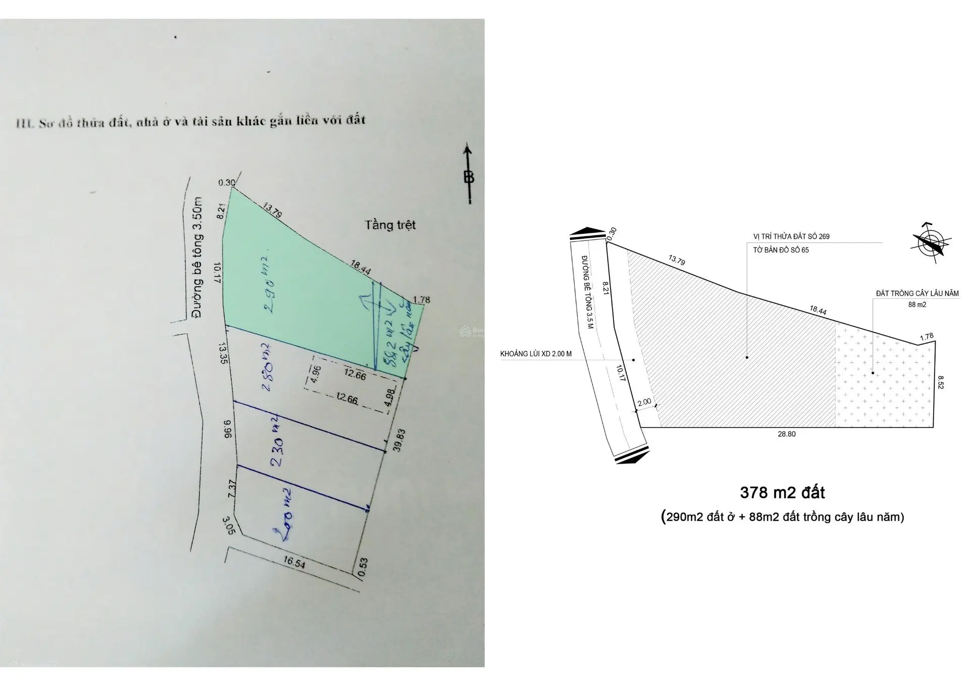 Bán lô đất Hòa Phong, Hòa Vang, Đà Nẵng, 377.7m², đường bê tông 3.5m, view sông, giá 2.5 tỷ