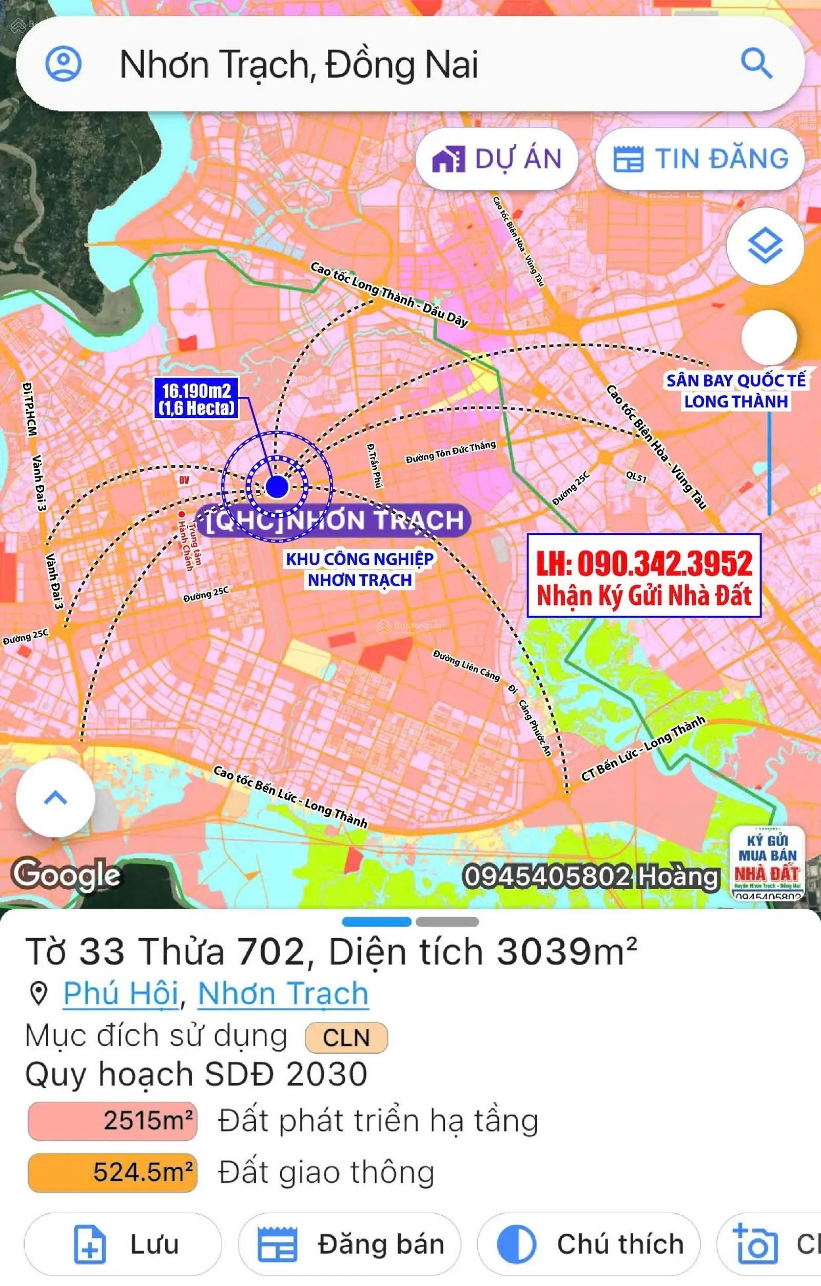 Bán 16.190m2 đất mặt tiền Tôn Đức Thắng tại xã Phú Hội, huyện Nhơn Trạch, Đồng Nai