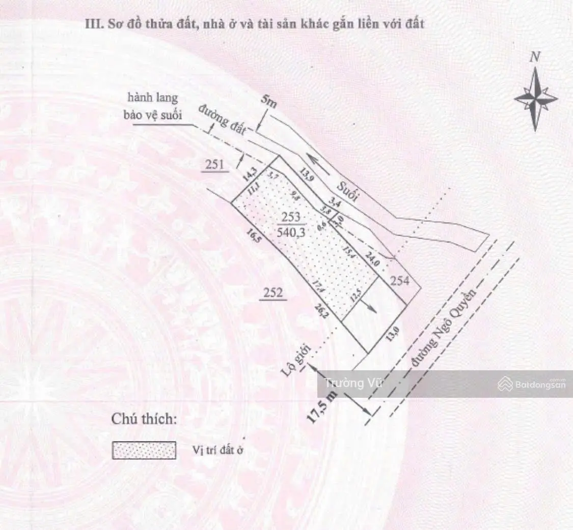 kẹt tiền bán gấp lô đất 19mx42 mặt tiền đường ngô quyền mở rộng 35m, lô góc 2 mt, view giáp suối