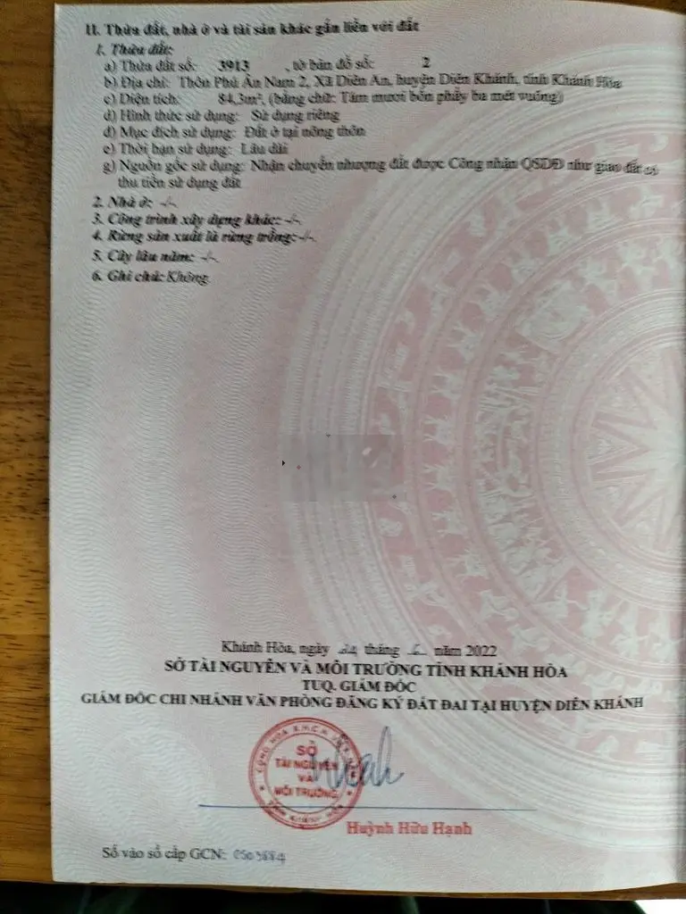 Bán Lô Đất Diên An - Phú Ân Nam 2 Hẻm Đường Thông Tin