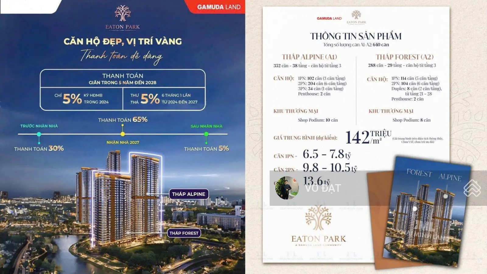 Thông tin dự án Eaton Park T10/2024. Ra mắt 2 tháp đẳng cấp Alpine & Forest