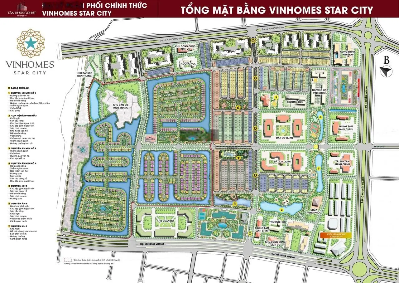 Bán nhà liền kề 72 - 258m2. Phân khu Hoa Hồng - đối diện 18 toà chung cư Vinhomes Thanh Hoá