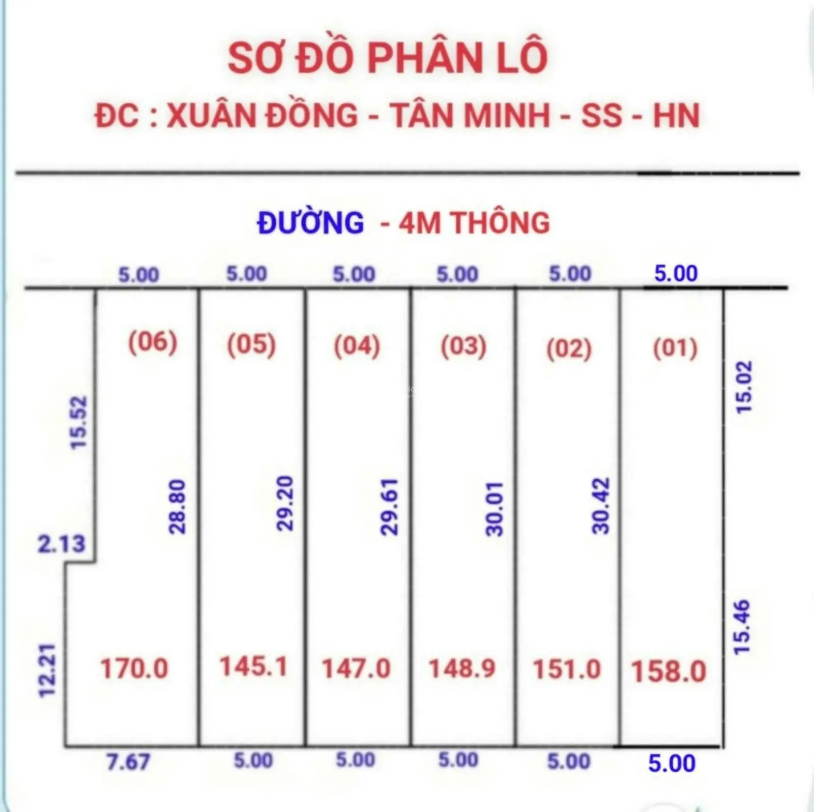 Bán đất Xã Tân Minh, Sóc Sơn giá chỉ 8 triệu/m2