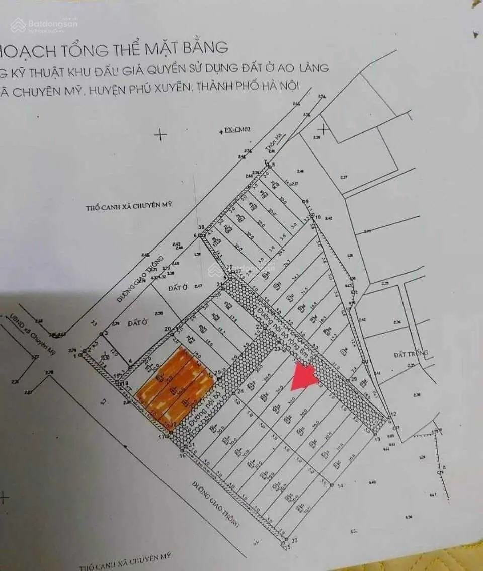 Bán đất đấu giá cũ 100m2 Chuyên Mỹ, Phú Xuyên, Hà Nội