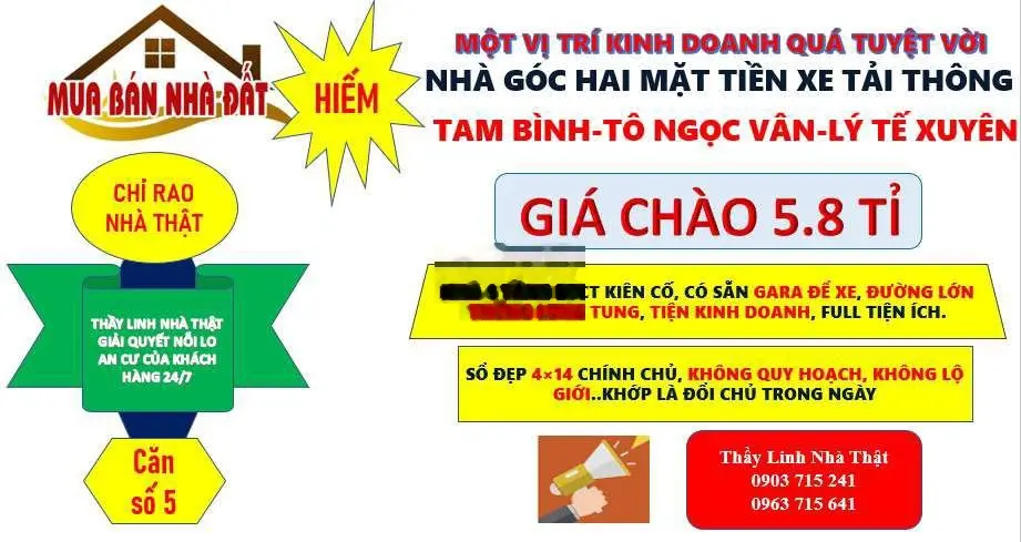 NHÀ HAI MẶT TIỀN HXT THÔNG , 4 TẦNG ,GARA , KINH DOANH TỐT, LINH ĐÔNG
