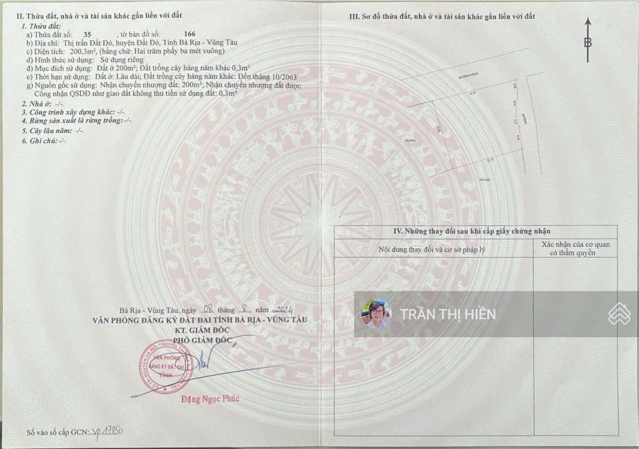 LÔ GÓC 2 MẶT TIỀN ĐƯỜNG TẠ VĂN SÁU (ĐƯỜNG QH SỐ 2) -TRUNG TÂM THỊ TRẤN ĐẤT ĐỎ - 16MX13M FULL THỔ CƯ