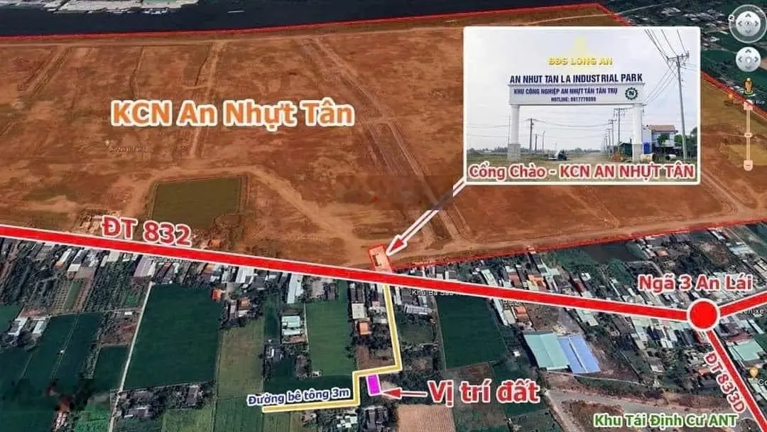 Đất thổ cư đối diện KCN An Nhựt Tân