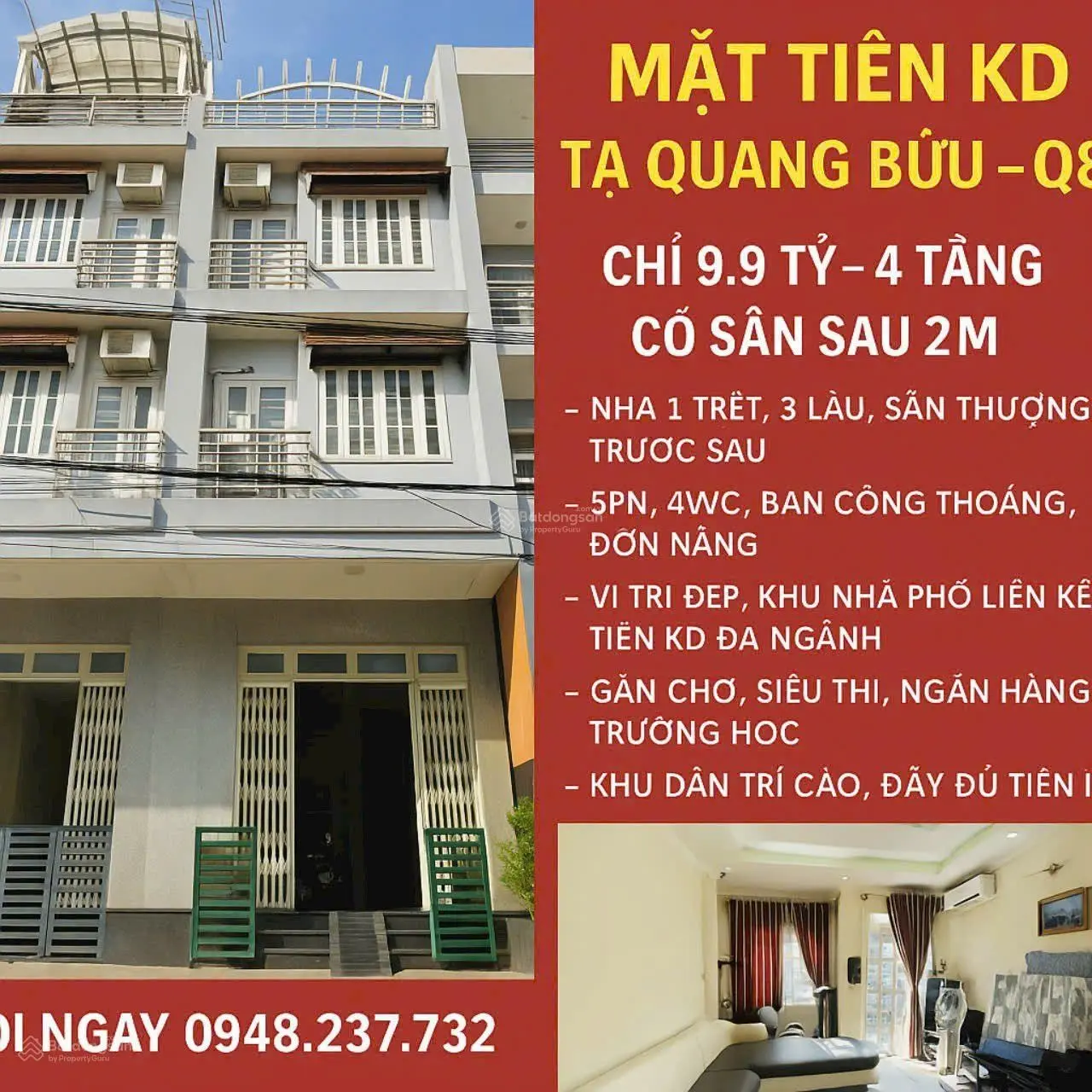 Bán NP mặt phố Tạ Quang Bửu, 9,9 tỷ, 56m2, 5PN, 4WC, Chính chủ uy tín