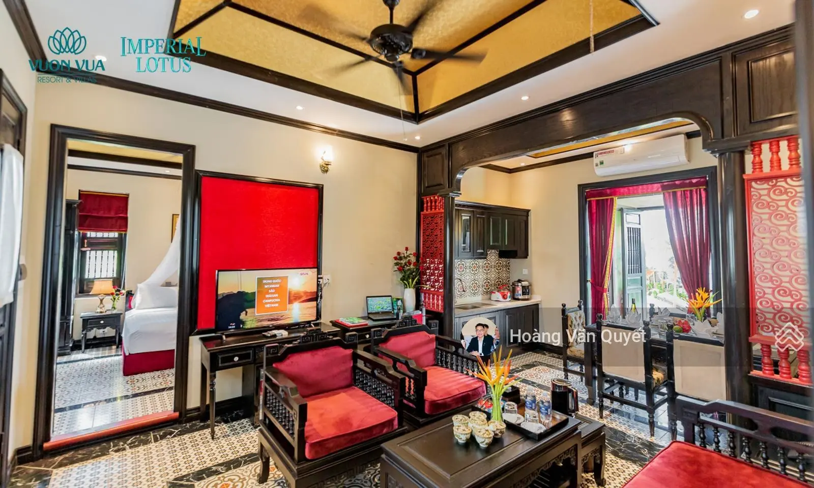Bán biệt thự 410m2 mặt hồ sen Vườn Vua Resort full đồ sẵn kinh doanh chỉ 18.5tr/m2. LH 0962202555