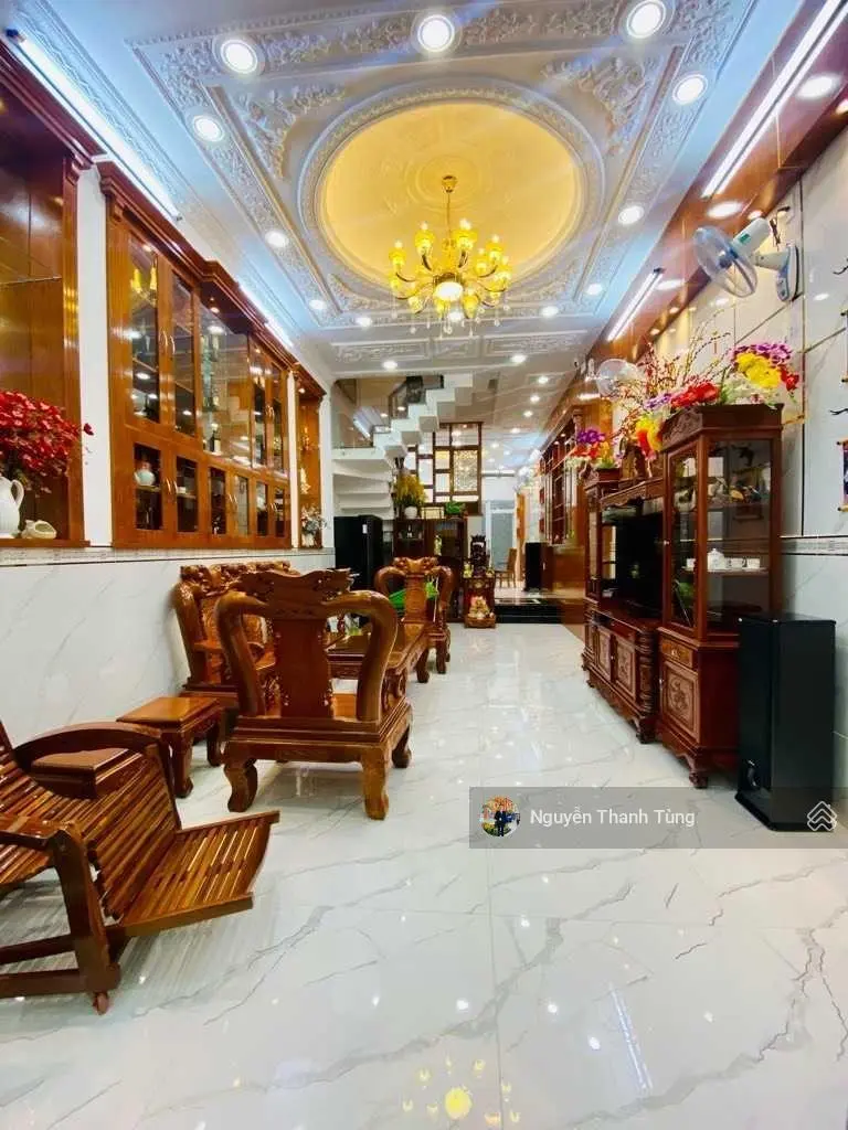 Bán nhà mặt tiền gần chợ Hiệp Thành Quận 12 - 88m2, 4 tầng, nội thất cao cấp - nhà đẹp ở ngay