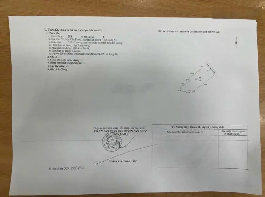 Chính chủ cần bán nhà kho 2 mặt tiền đường Lê Hồng Phong trung tâm Thị trấn Cần Đước