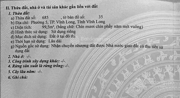 Bán nền đẹp, đắc địa 99,5m2 KDC Minh Linh phường 5, TP Vĩnh Long, sát bên dãy nhà Hưng Gia