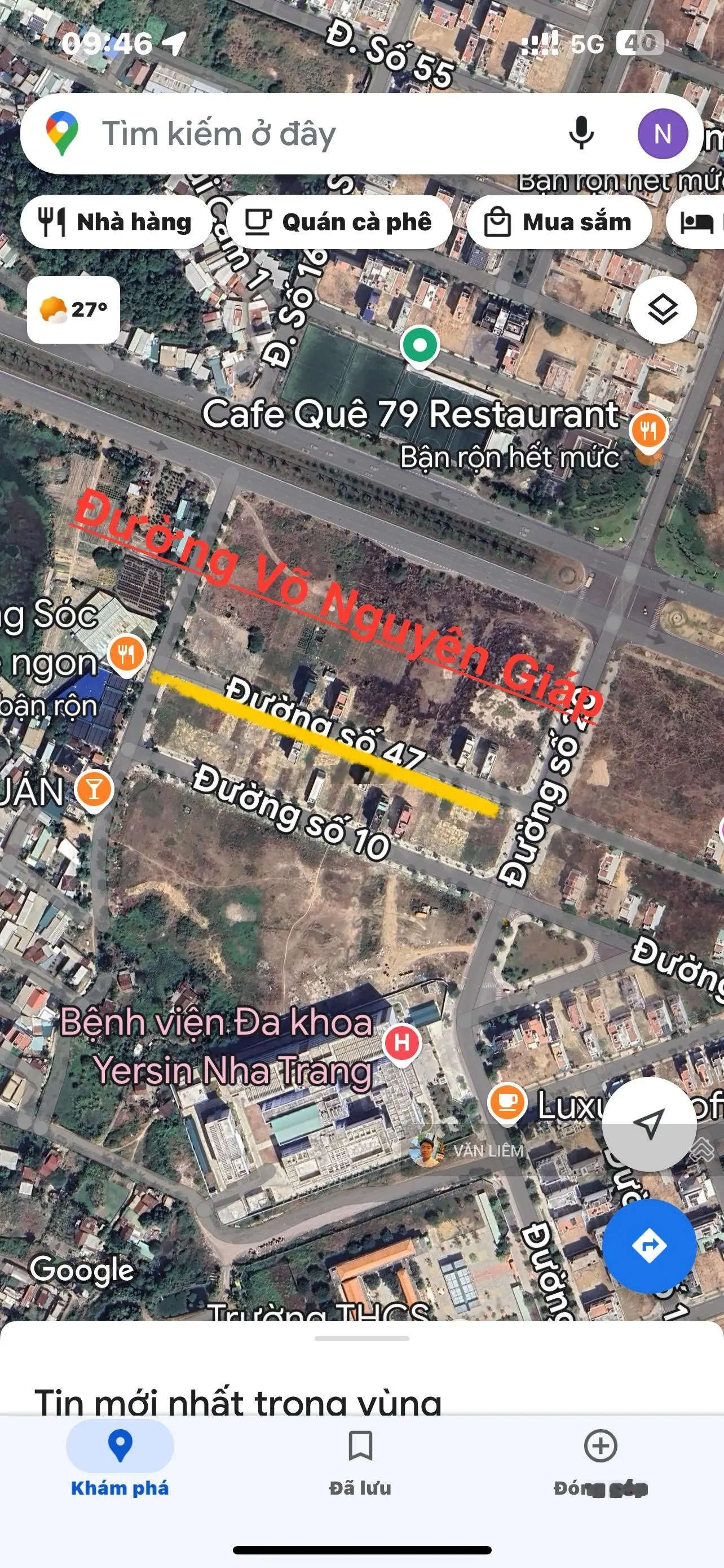 KĐT Mỹ Gia Gói 3 thông ra sông - DT: 100m - Giá 32tr/m (bao ép cọc) - Đường số 47. - Gần Võ Nguyên