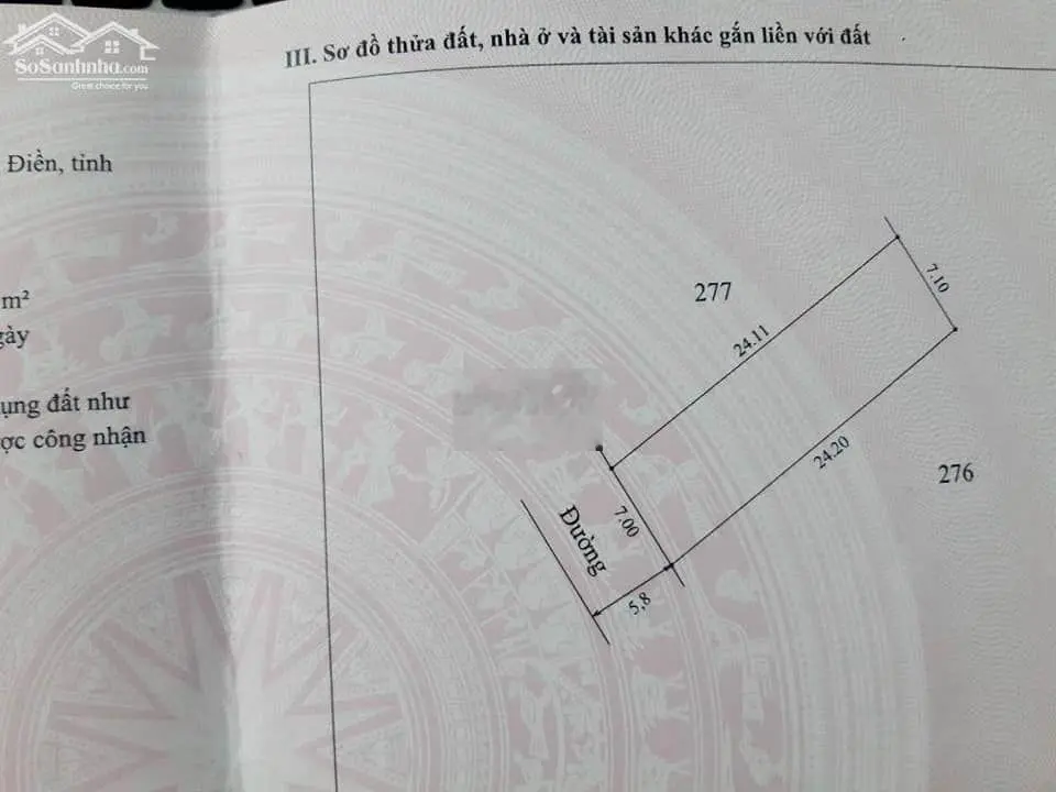 BÁN LÔ ĐẤT 169,3M2- THỊ TRẤN PHONG ĐIỀN - HUYỆN PHONG ĐIỀN - HUẾ
