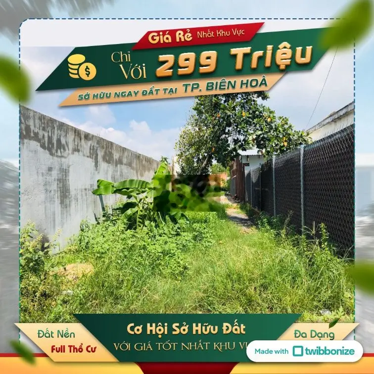 Đất nền sổ riêng thổ cư rẻ nhất TP Biên Hòa