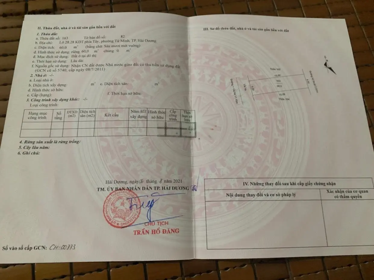 Cần bán lô đất liền kề tại Quốc lộ 37, Tứ Minh, Hải Dương. Diện tích 60m2, giá 2,35 tỷ
