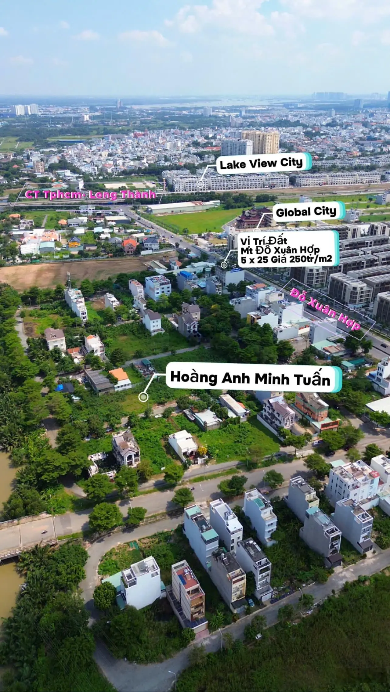 Mặt tiềnĐỗ Xuân Hợp nền duy nhất 125m2 Hoàng Anh Minh Tuấn đối diện Global City , giá 250tr/m2