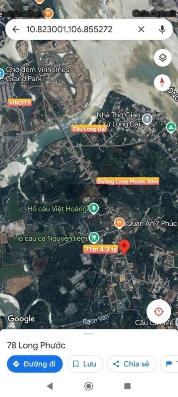 Cần bán 70m2, mặt tiền kinh doanh đường Long Phước - Vinhome Grand Park, Long Phước, TP. Thủ Đức