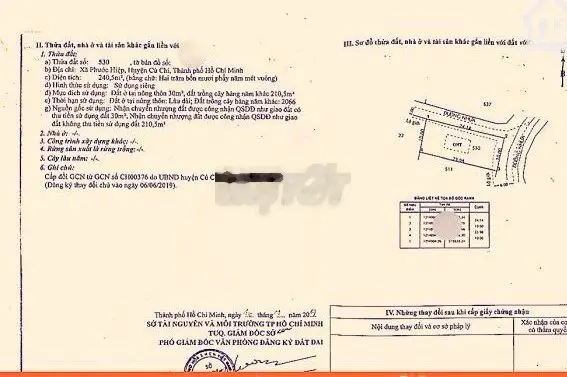BÁN NHANH LÔ ĐẤT 2 MẶT TIỀN TẠI PHƯỚC HIỆP. Củ CHI 240M2 GIÁ 725TR