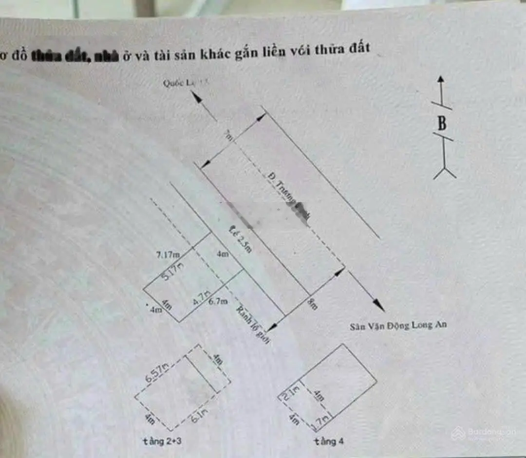 Nhà mặt tiền đường - 4 tầng BTCT - ngay trung tâm TP Tân An - chỉ 3.1 tỷ