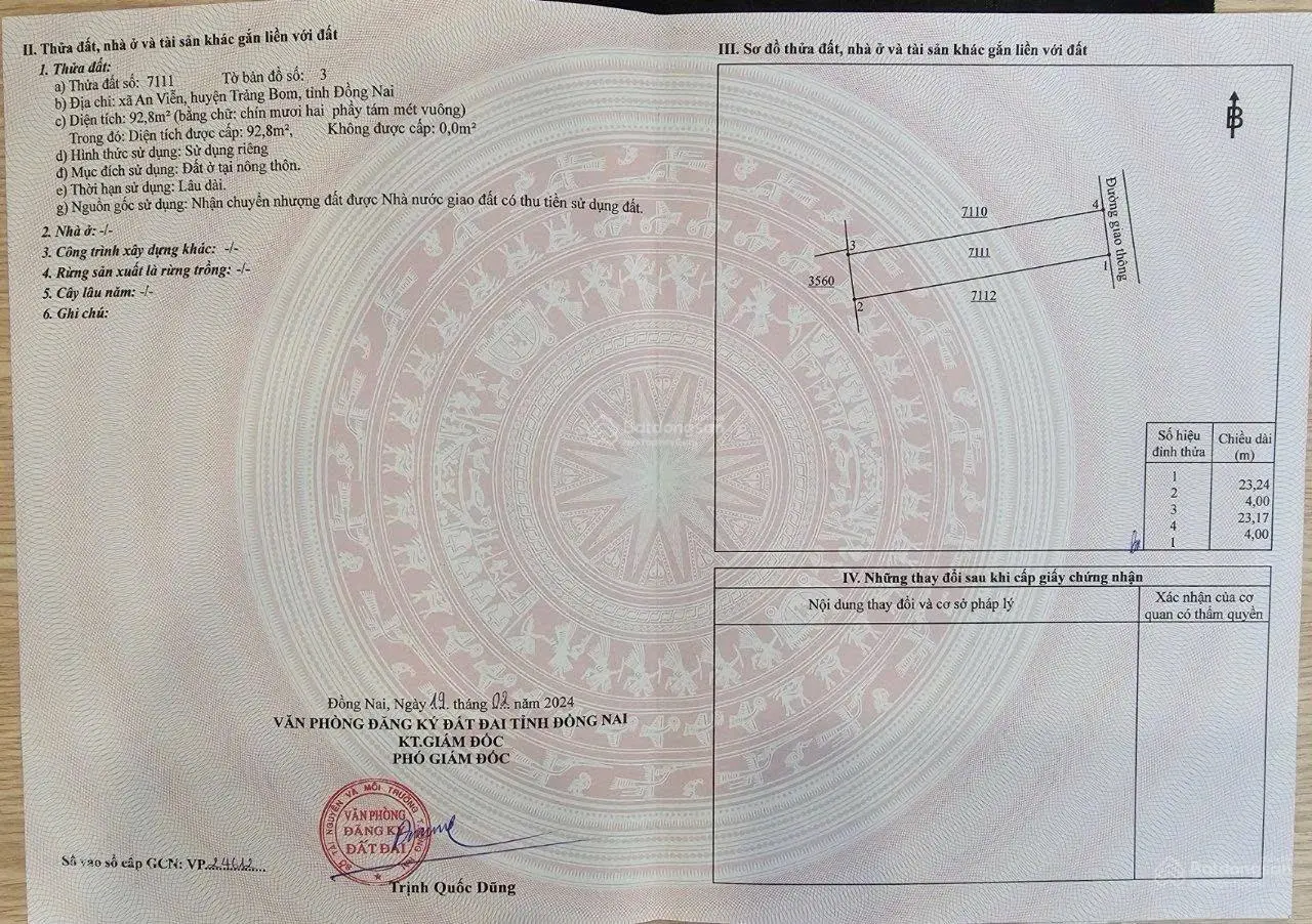 92.8m2 sổ riêng thổ cư ngay KCN Giang Điền ven sân bay Long Thành