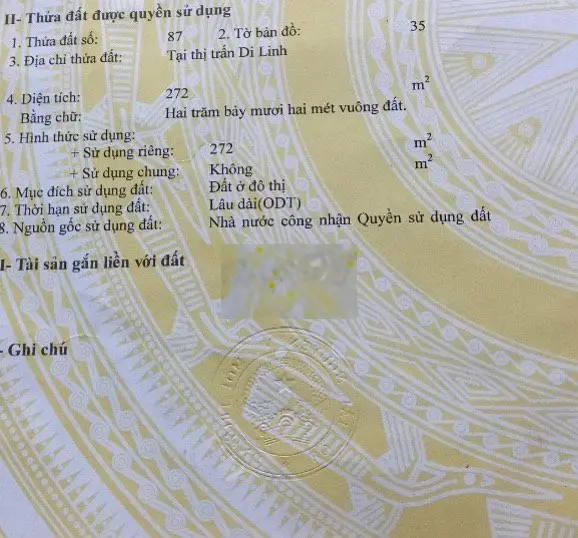 NHÀ MẶT TIỀN HÙNG VƯƠNG (QL20)- TRUNG TÂM DILINH LÂM ĐỒNG