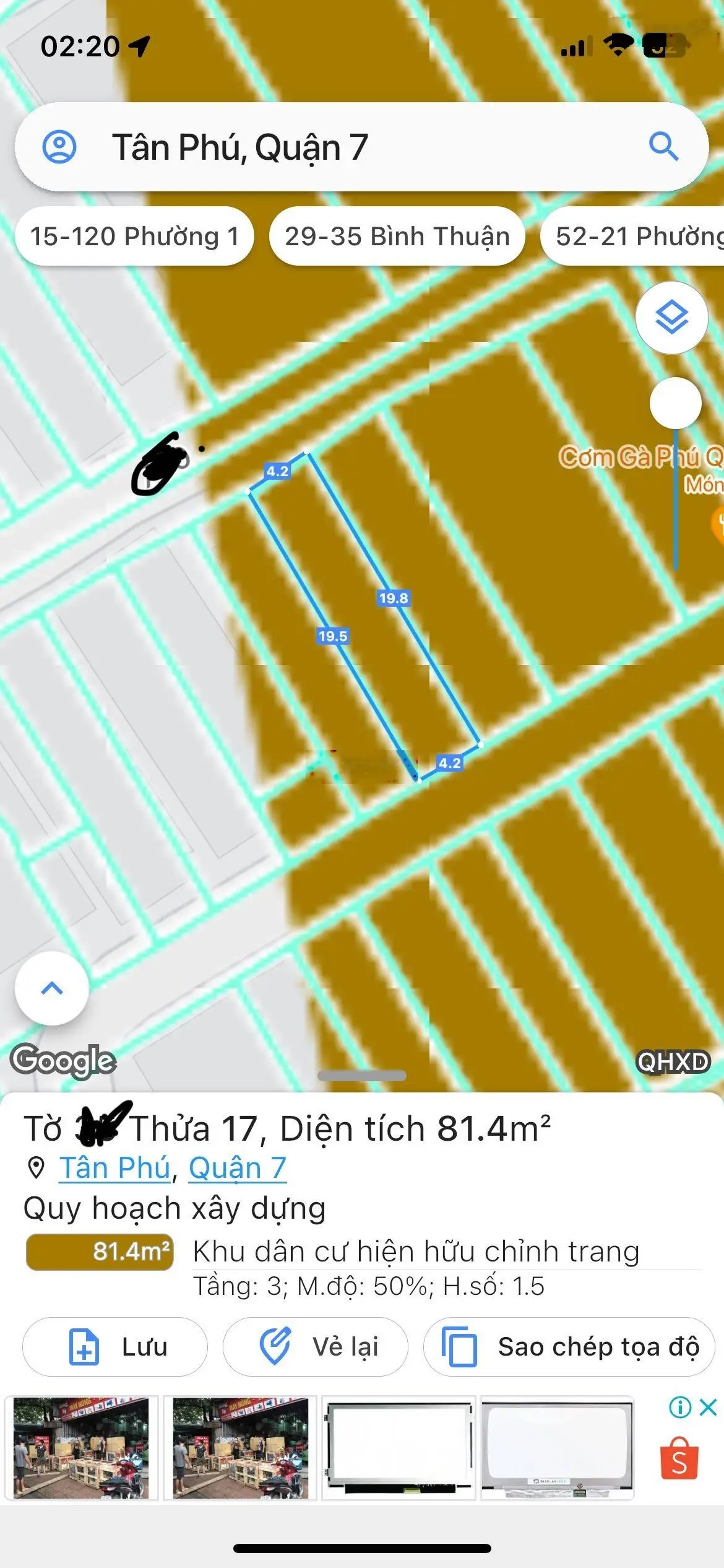 Bán đất 4x20m đường nhựa 6m, sát bên Siêu thị Go Nguyễn Thị Thập giá chỉ 7.3 tỷ