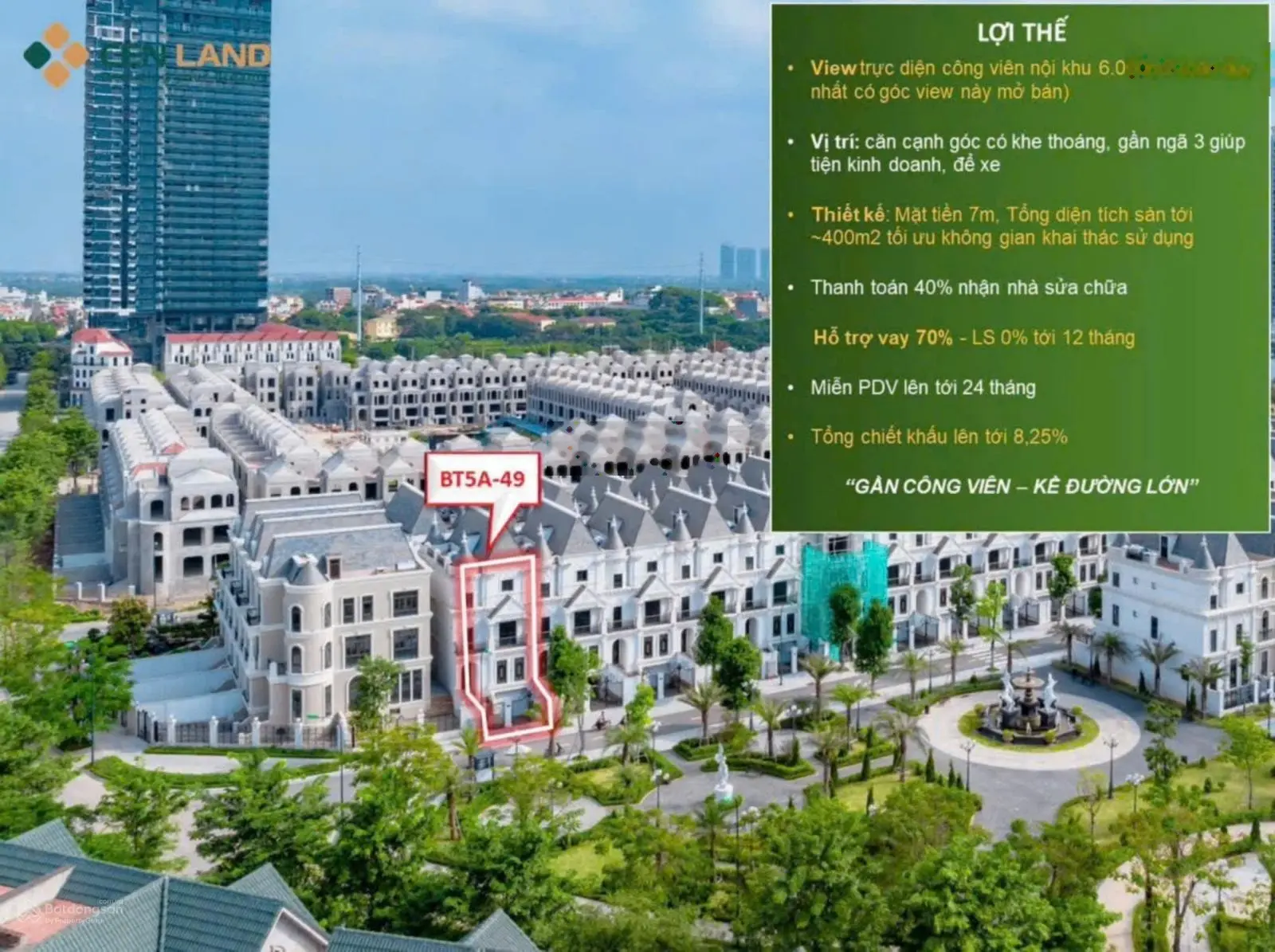 Bán 5 tầng dự án BT5 KĐT Nam Thăng Long, xẻ khe, view công viên 9000m2, HTLS 12 tháng, 150m, 64.2tỷ