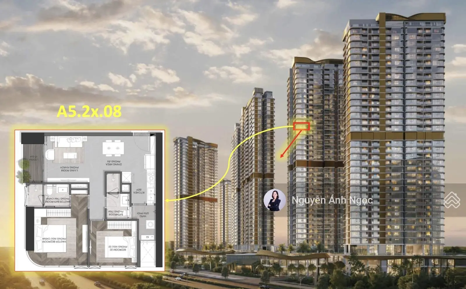 Chuyển nhượng gấp căn 2PN góc Eaton Park - A5.2x.08 - View trung tâm & Landmark 81 HĐMB 8,3 tỷ