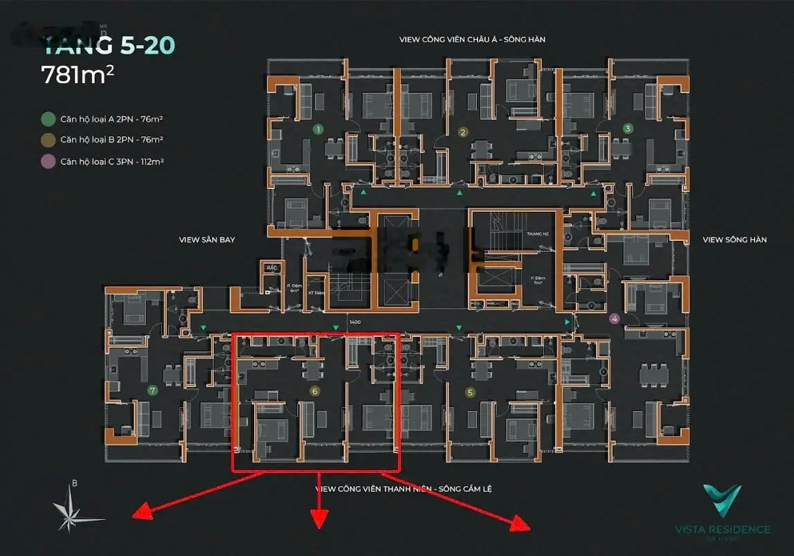 Chỉ 1,3 tỉ sở hữu ngay căn 2pn - mặt tiền xô viết nghệ tĩnh - vista residence đà nẵng