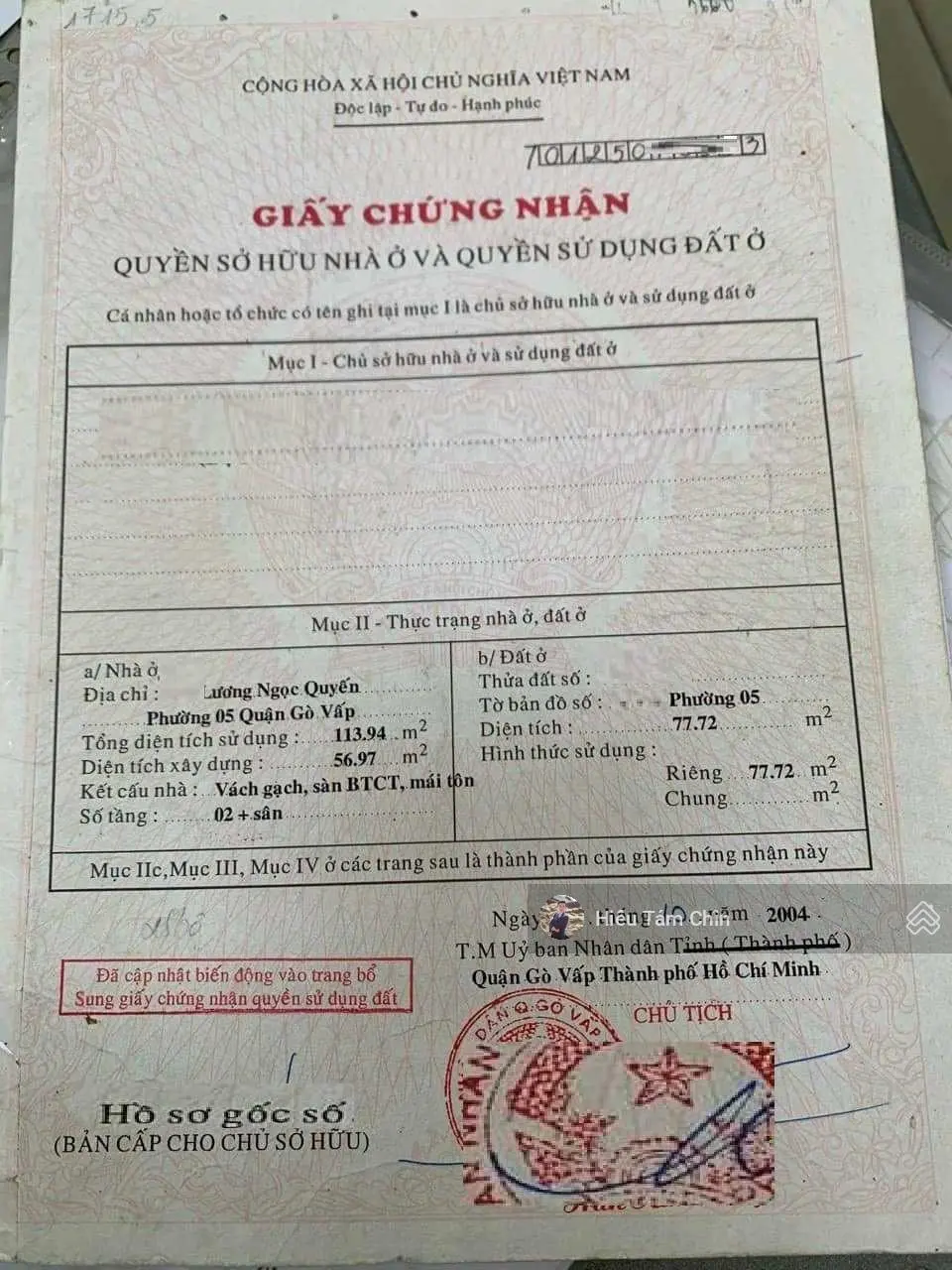 Ngộp 4tỷ, ngang 8.1m dài 9.6m, mặt tiền Lương Ngọc Quyến, xe hơi đỗ cửa