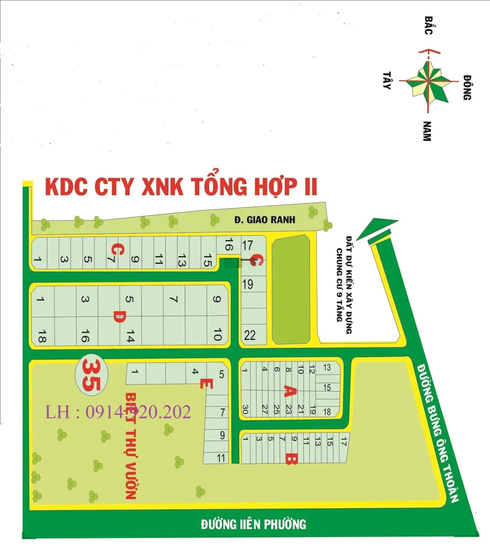 Cần bán 1 số lô đất khu Xuất Nhập Khẩu, P. Phú Hữu, Quận 9, đường Bưng Ông Thoàn, LH 0914 920 ***