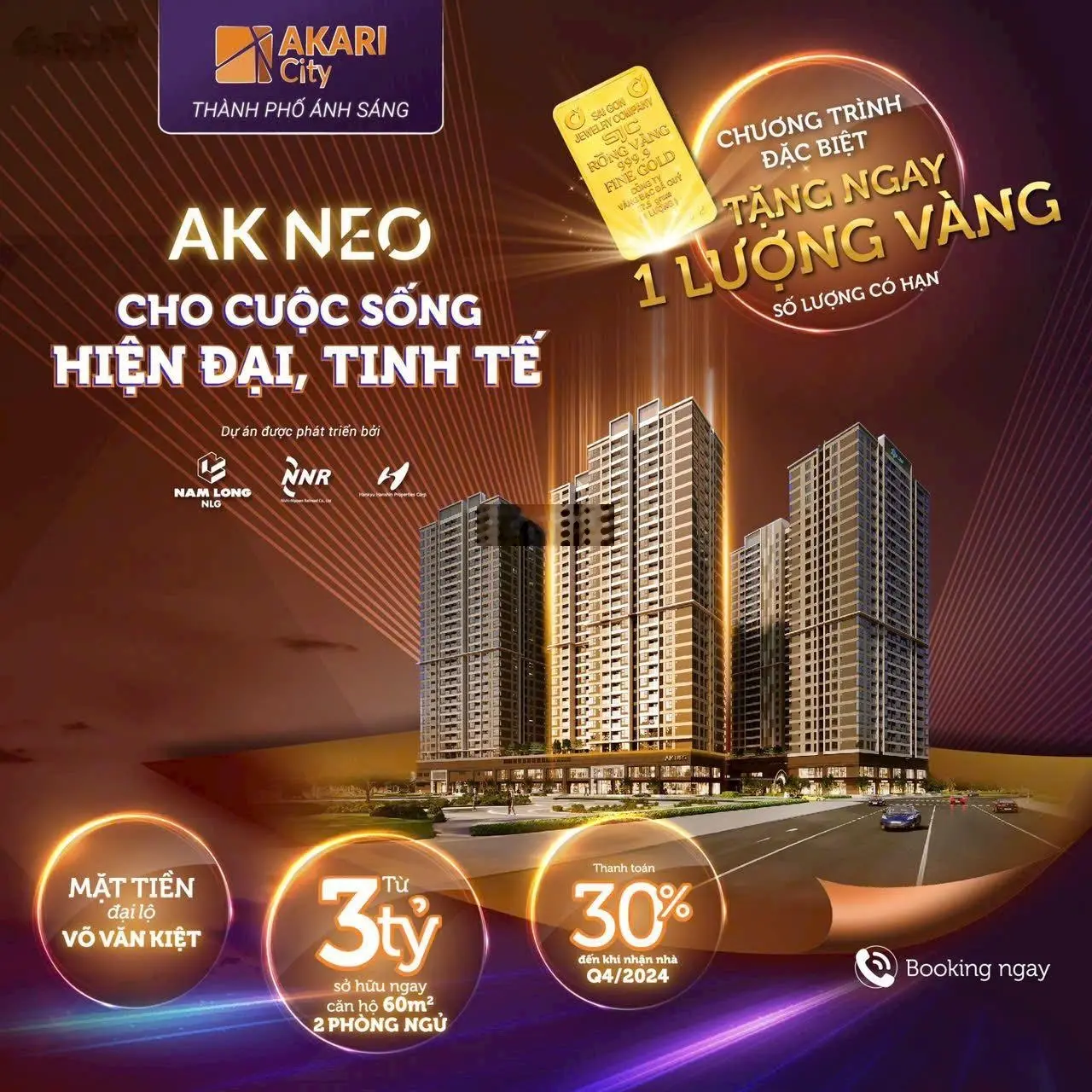 Căn hộ Ak Neo 2PN, 1WC tặng NT điện tử, CK 7% khi đặt cọc, TT chậm. Ls 1%/24 th (75%)