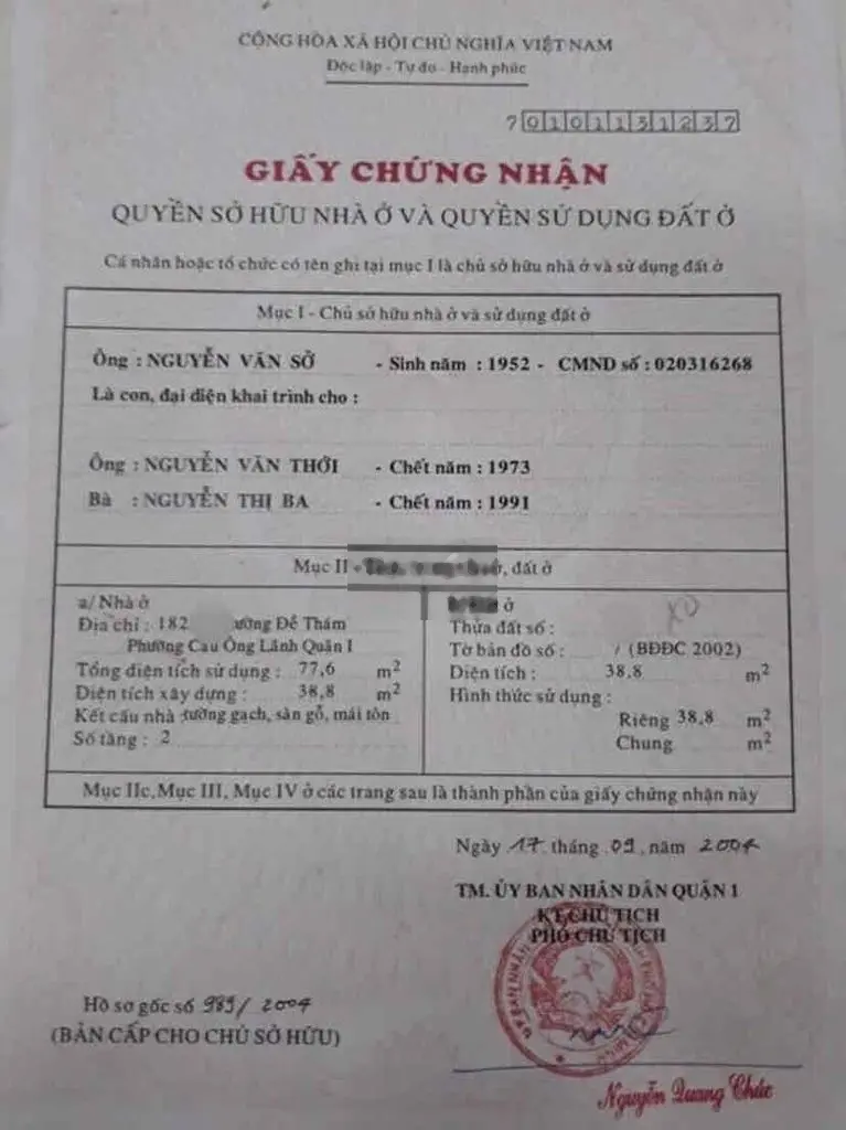 CẦN BÁN NHÀ