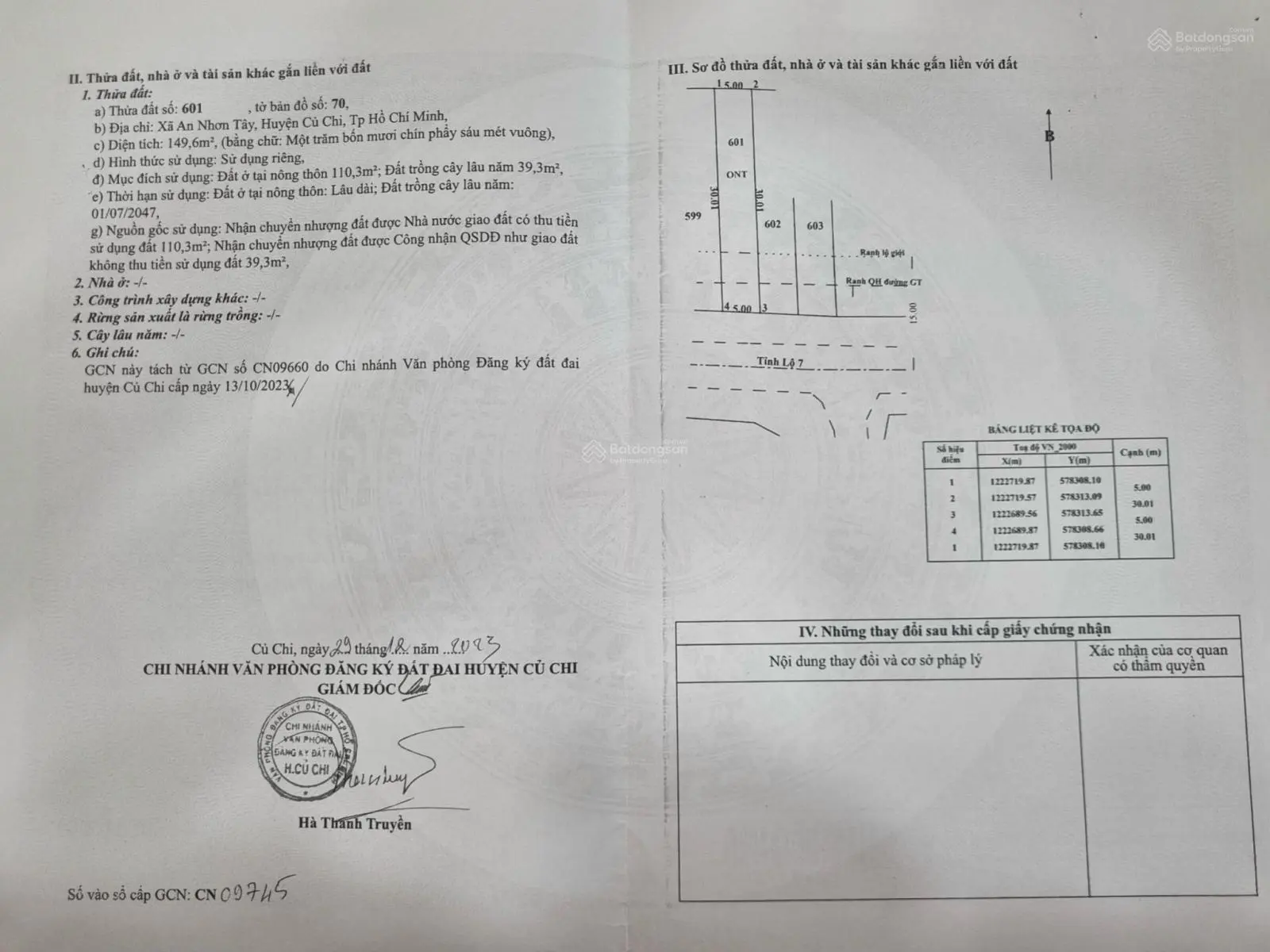 Bán đất mặt tiền Tỉnh Lộ 7, An Nhơn Tây, Củ Chi