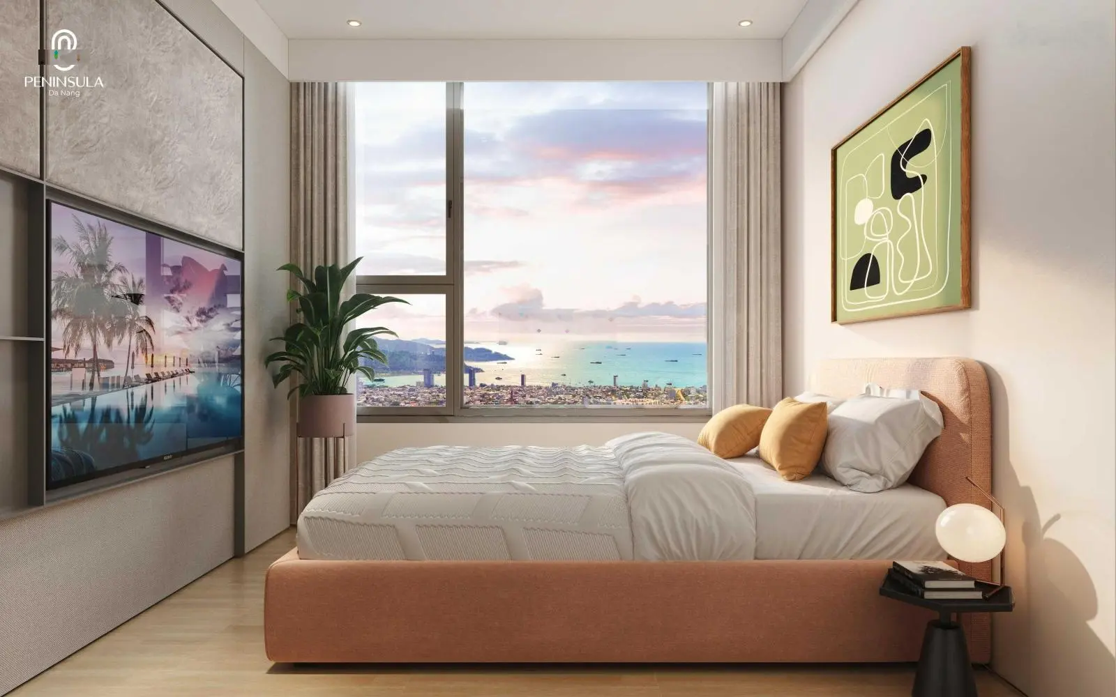 Giỏ hàng cực đẹp căn hộ Peninsula Đà Nẵng, căn 2PN view Sông Hàn, diện tích 73,2m2, hướng Đông Nam