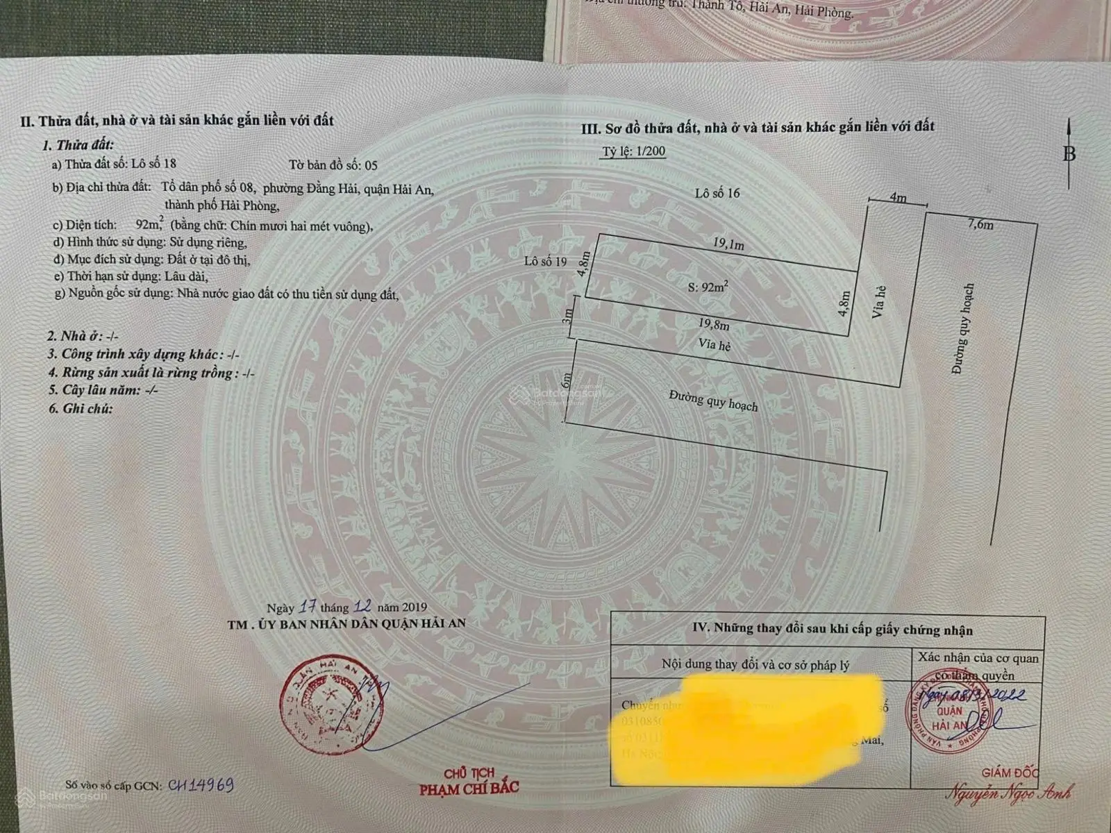 Bán 2 lô liền kề TĐC Bắc Cầu Nam Cầu Đằng Hải Hải Phòng