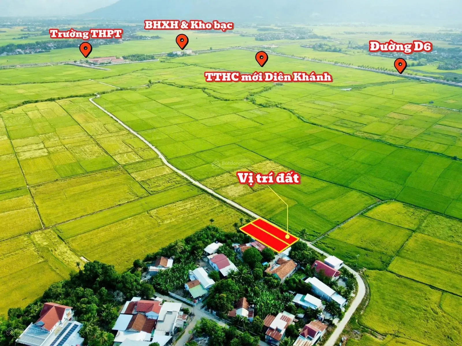 Bán siêu phẩm view lúa cực đẹp tại Diên Lạc, ngay trung tâm hành chính Diên Khánh