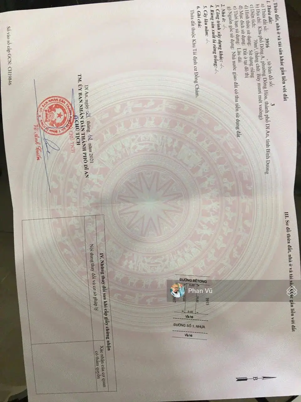 Đất Tái Định Cư Đông Chàm. 70m (5mx14m). Giá: 2ty950. Lh: 0909 290 ***