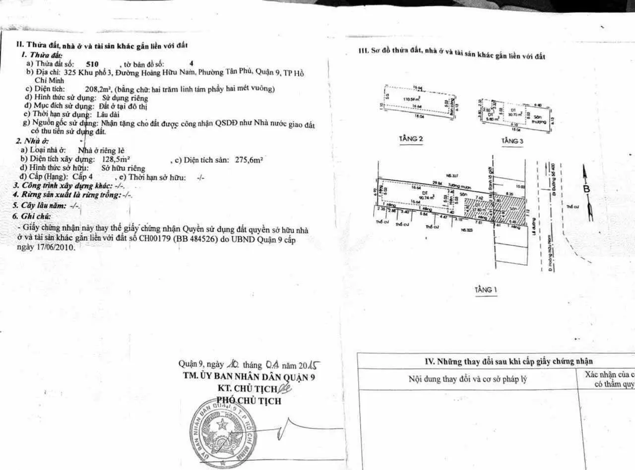 Cần bán nhà mặt tiền đường Hoàng Hữu Nam sát bv Ung Bướu, gần bến xe Miền Đông