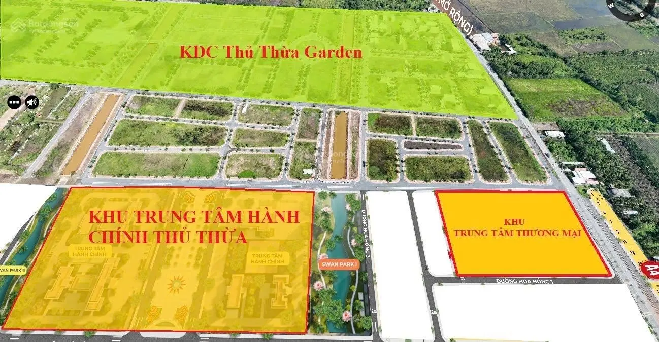 Bán lô đất 100m2 ngay trung tâm hành chính Thủ Thừa, đối diện dự án Agora City, giá chỉ 1 tỷ 399