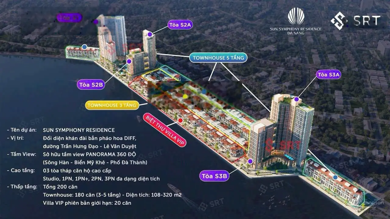 1 căn Townhouse 3 tầng của dự án Sun Symphony Đà Nẵng chỉ 19.2tỷ,sổ hồng lâu dài.0385.806.422 Mr Vũ