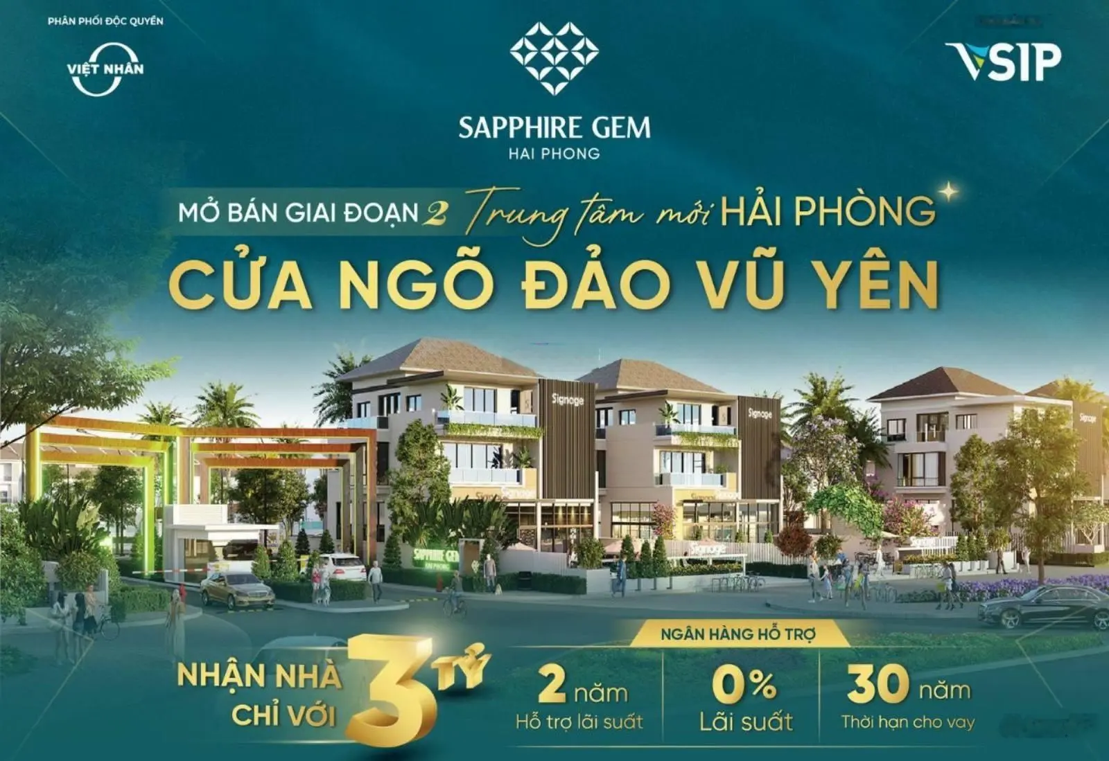 Bán nhà phố liền kề Sapphire Gem VSIP giá chỉ với 39tr/m2 - Tâm điểm bất động sản Hải Phòng