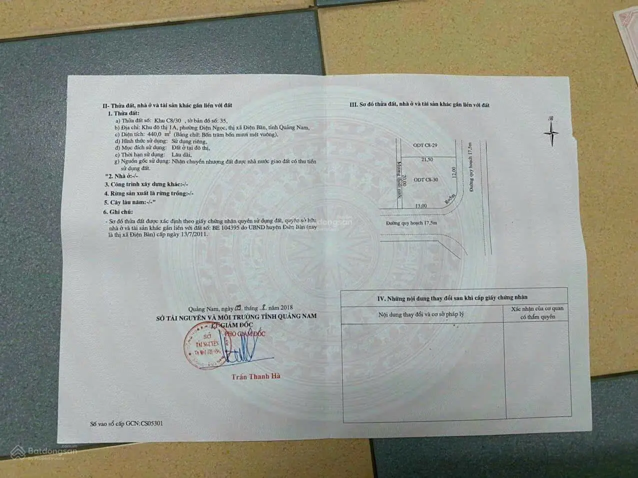 Cần bán lô góc 2 mặt tiền đường 7,5m lề 5m khu 1A dt 440m2 giá bán 8ty có thương lượng.
