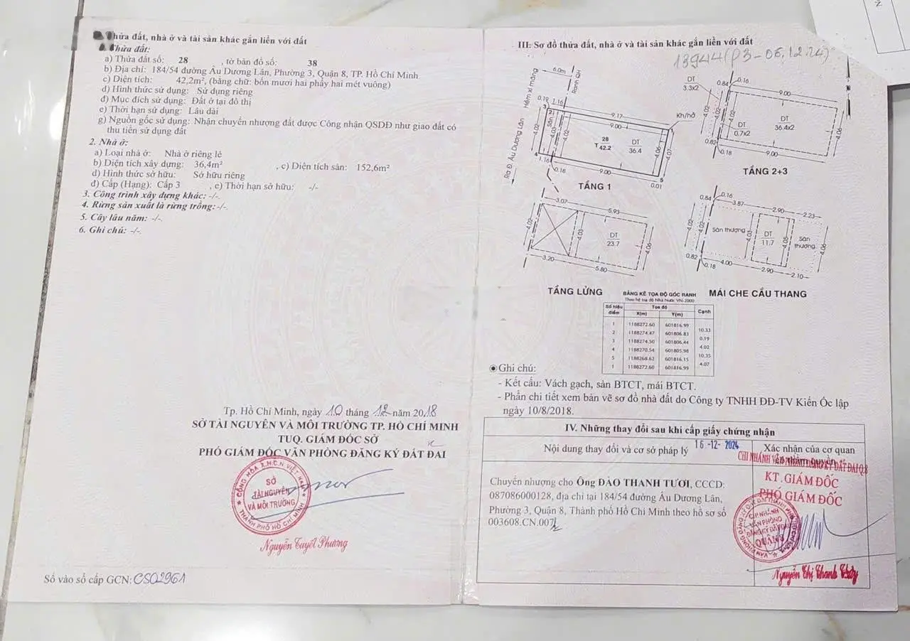 6,9 tỷ - 5 tầng đúc BTCT - 184/54 Âu Dương Lân, P3Q8, gần TTTM Parc Mall