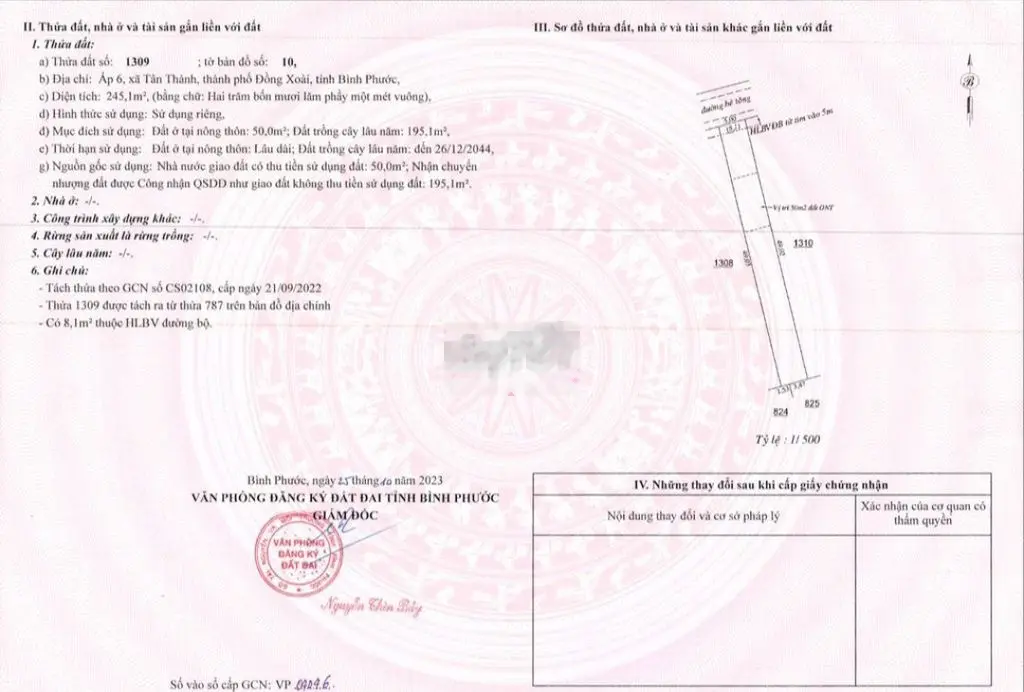 Đất Thành phố Đồng Xoài, đường Quốc lộ 14 vào 500m