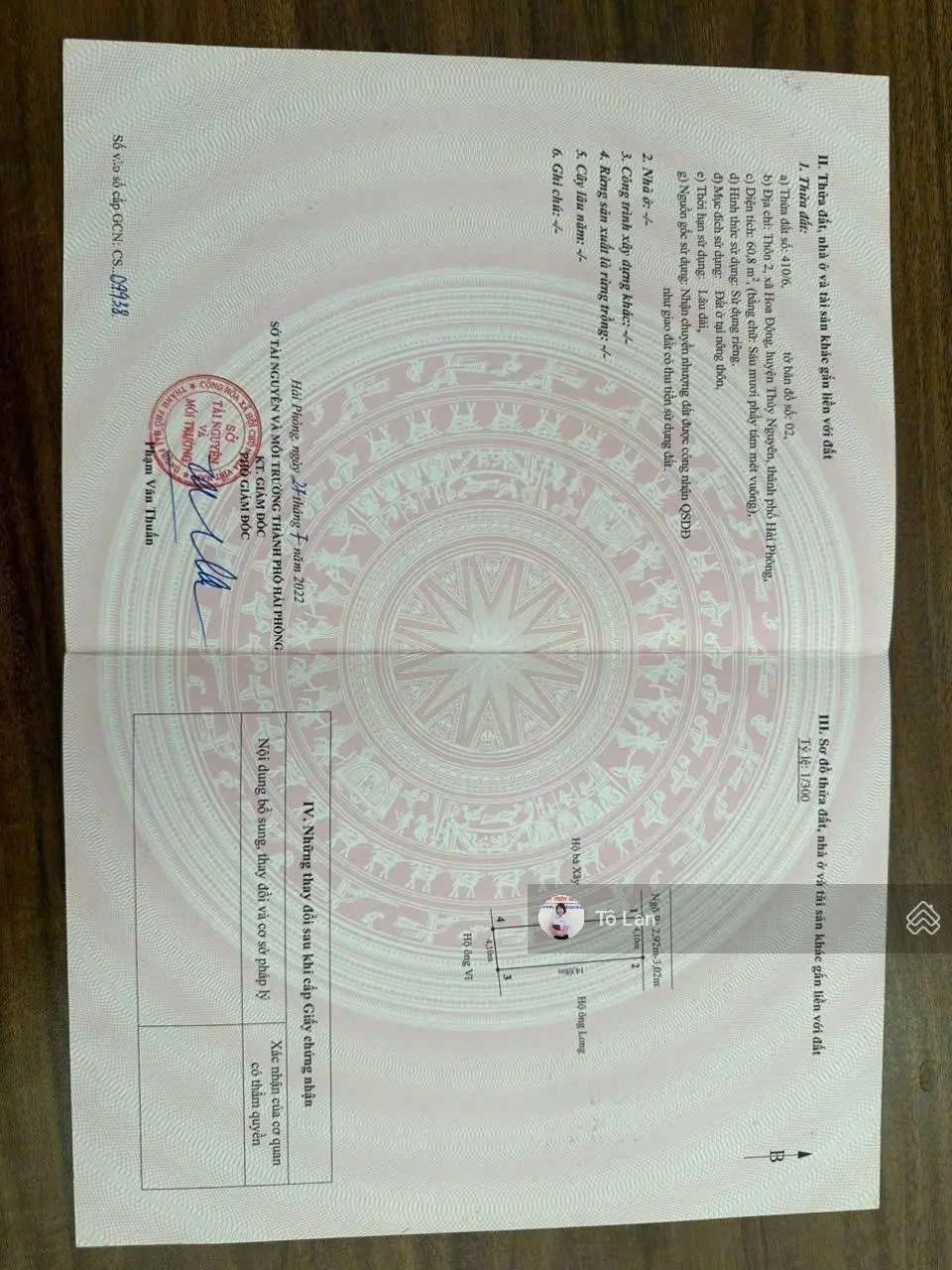 Chào Bán Nhà mới tinh 3 tầng + 1 tum tại Hoa Động - Thuỷ Nguyên- Hải Phòng- Giá 3tyxx